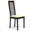 Denver Dining Chair in Rich Coffee with Beige Seat - Set of 2