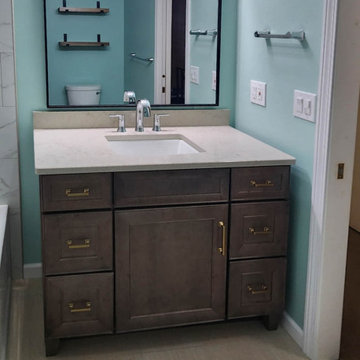 Bathroon Remodel with Hearth Stained Vanity, Tiled Shower and Intelligent Toilet