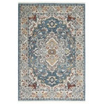Nourison - Nourison Carina CNA02 Transitional Multicolor Rectangle Area Rug - Elegant and timeless, the Carina Collection transports the fine Persian designs of yesteryear to the modern era. These  rugs showcase intricate floral center medallion patterns in an array of rich and muted color palettes to fit your design needs. Machine-made of silky-smooth polyester, Carina is finished with fringed edges and an abrash effect for an extra touch of vintage style.