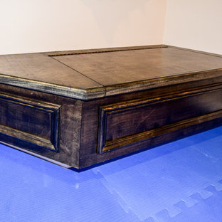 シカゴの小さいトランジショナルスタイルのおしゃれなホームジム (ベージュの壁) の写真