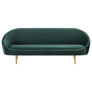 Modway Furniture Sublime Vertical Curve Back Velvet Sofa, Green -EEI-3349-GRN