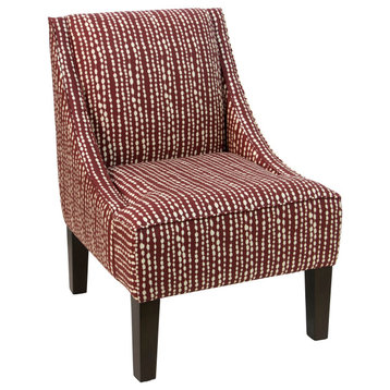 Misty Swoop Arm Chair, Line Dot Holiday Red