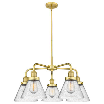 Innovations Cone 5 25.75" Chandelier Satin Gold