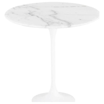 Leigh White Marble Side Table