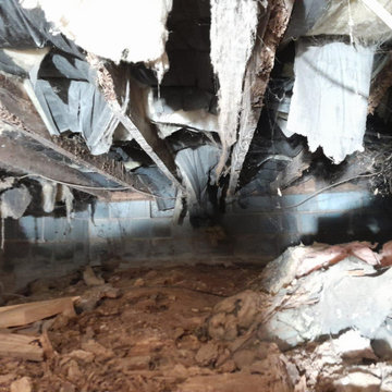 Crawl space moisture barrier and insulation install