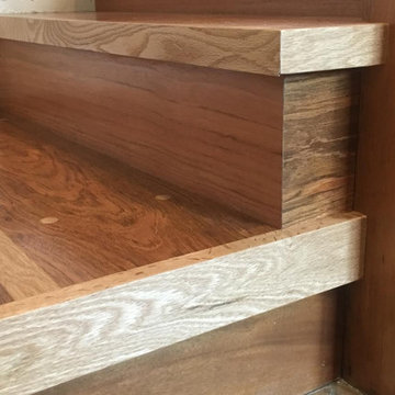Jatoba and Red Oak Stairs with Mahogany Rail