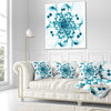 Typical Blue Snowy Fractal Flower Floral Throw Pillow, 16"x16"