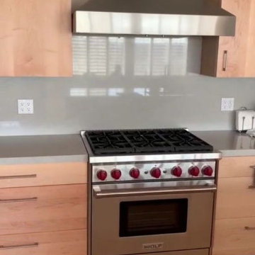 Tesar Redondo Beach Solid Maple Natural Modern Custom Kitchen Cabinets