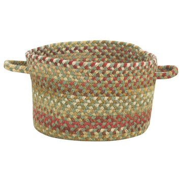 Manchester Braided Basket, Sage Red Hues, 16"x16"x9"