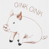 Oink Pink Pig Farmers Pet Flour Sack Kitchen Towel Cotton 27 Inches