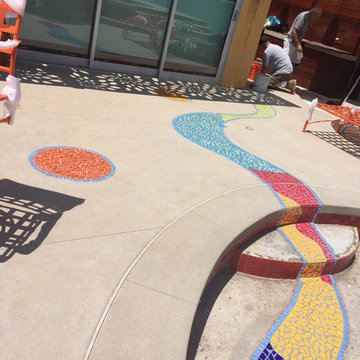 Mosaic Tile Walkway and Spa