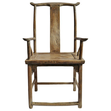 Consigned Elm Ming Arm Chair