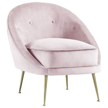 Olivia Pink Velour w/ Gold Legs Accent Chair