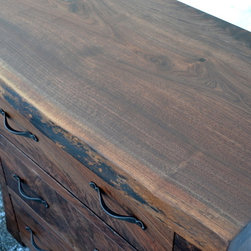 Walnut Nightstands with Curved Sides - Nightstands And Bedside Tables