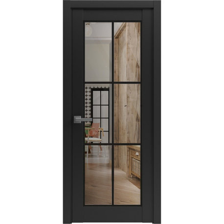 Solid French Door 36x84 | Lucia 2366 Matte Black| Bathroom