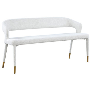 Destiny Upholstered Bench, Cream, Boucle Fabric