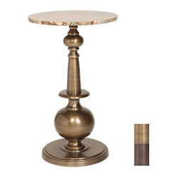 Prima - Turned Post Accent Table, Antique Bronze - Side Tables And End Tables