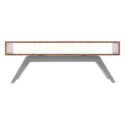 Eastvold Furniture - Elko Coffee Table, Bamboo, Silver Base - Coffee Tables