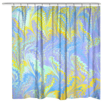 Bright Lavender Yellow Shower Curtain