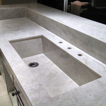 Quartzite countertop with custom made sink