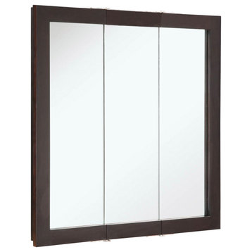 Design House 541342 Ventura 30" Framed Triple Door Mirrored - Espresso