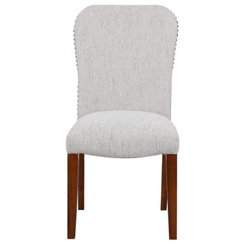 Salina Sea Oat Dining Chair in Performance Fabric with Nail Heads - set of 2