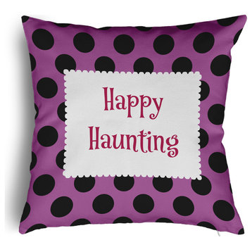 Happy Haunting Dots Accent Pillow With Removable Insert, Orchid, 18"x18"