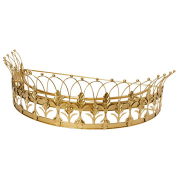 Decorative Metal Curtain or Canopy Crown, Gold Finish