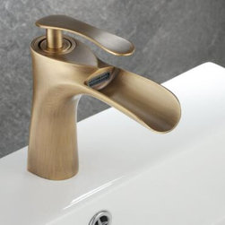 Antique Basin Faucet Antique Brass Mixer Water Waterfall Bathroom Sink Faucet TF0268A - Bathroom Sink Faucets