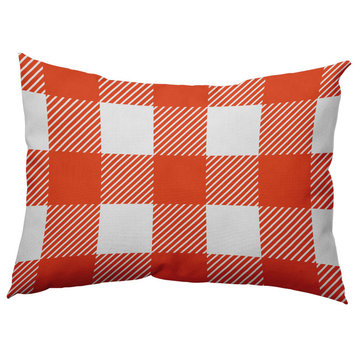 Buffalo Plaid Accent Pillow, Harvest Orange, 14"x20"