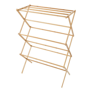 Bamboo Clothes Drying Rack- Collapsible and Compact By Lavish Home