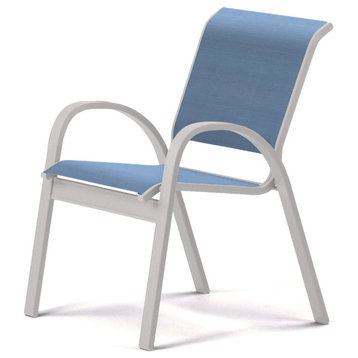 Aruba II Sling Cafe Chair, Textured White, Sky
