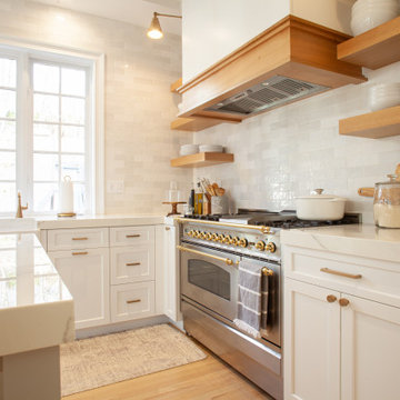 Transitional Kitchen Featuring Rift Cut Oak Accents