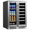 Titan Signature 24" 64 Can 20 Bottle Built in Dual Zone Beverage and Wine Cooler