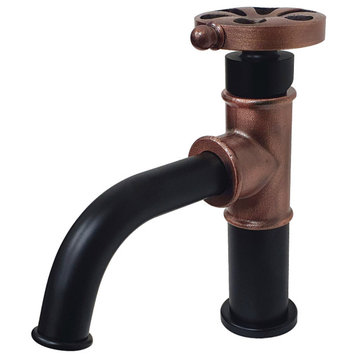 Belknap Single-Handle Bathroom Faucet & Push Pop-Up, Matte Black/Antique Copper