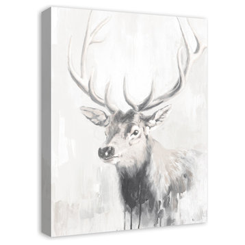 Winter Elk Canvas Wall Art, 18"x24"