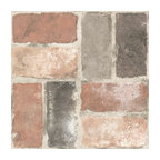 Harvard Brick Red Peel & Stick Floor Tiles