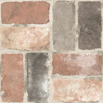 Harvard Brick Red Peel & Stick Floor Tiles