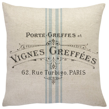 French Grainsack Linen Throw Pillow
