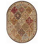 Tayse Rugs - Cambridge Traditional Abstract Multi-Color Oval Area Rug, 5' x 7' Oval - This best selling