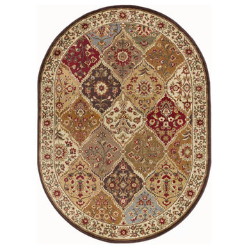 Cambridge Traditional Abstract Multi-Color Oval Area Rug, 5' x 7' Oval