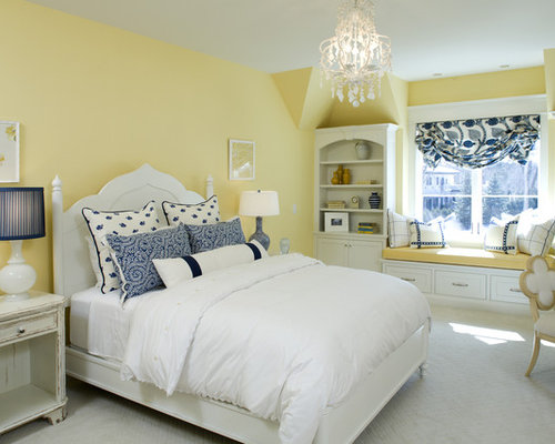 Navy Blue And Yellow Bedroom - Yellow Bedrooms Decor Ideas