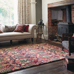Granada Rugs 27600 in Red and Black by William Morris - Rugs