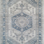 Rugs America - Milford MD60B Transitional Vintage Charcoal Lancaster Area Rugs, 8'x10' - Inspired by the undying glamour of an heirloom passed down through generations, our Charcoal Lancaster area rug grounds any space in timeless style and grace featuring an intricate center medallion circled by immaculate linework and classic motif patterns. The ornate carpet design serves as an eye-catching element, while the contemporary muted color palette offers versatility, making this rug an ideal choice for many different styles of spaces. Whether you are looking to adorn an antique-filled space or ultra-mod bedroom, our Charcoal Lancaster rug will add sophistication and charm while offering unparalleled levels of comfort and durability.Features