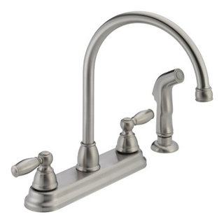 Delta Faucet 2-Handle Chrome Kit Faucet With Sprayer, P299575LF ...