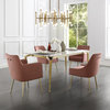 Fergo Dining Chair, Set of 2, Blush Velvet, Armless, Leg: Gold