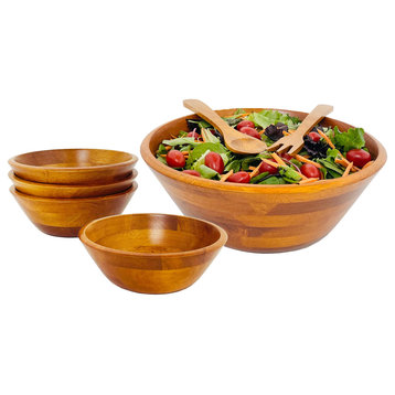 7-Piece Wood Salad Bowl Set