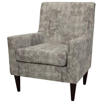 Elegant Accent Chair, Padded Seat, High Back and Track Arms, Linen