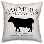 DDCG - Farmer's Market Cow 18x18 Throw Pillow - With a touch of rustic, a dash of industrial, and a pinch of modern elegance, this throw pillow helps you create a warm and welcoming space in your home. The durable fabric of this item ensures it lasts a long time in your home. The result is a quality crafted product that makes for a stylish addition to your home.