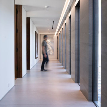 Bighorn Palm Desert modern design home ribbon window hallway